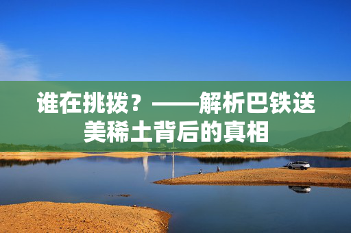 谁在挑拨？——解析巴铁送美稀土背后的真相